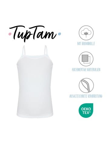 TupTam Mädchen Unterhemd Spaghettiträger Top 5er Pack in weiß
