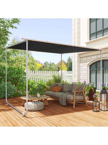 Outsunny Pergola 302L x 302B x 250H cm Dunkelgrau