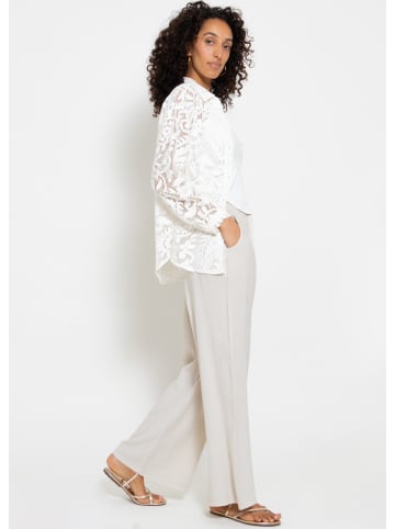 SASSYCLASSY Lässige Hose aus Viskose-Leinen-Mix in Beige