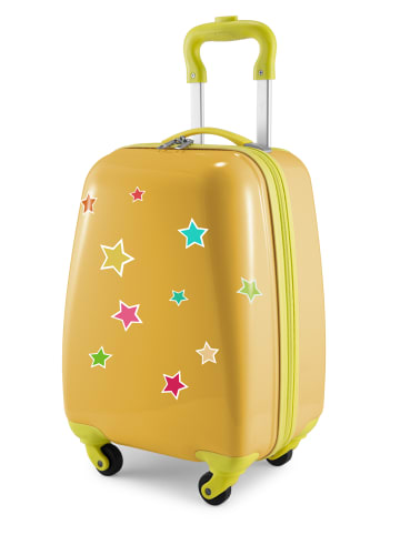Hauptstadtkoffer For Kids - Kindertrolley mit Sternenaufklebern in Gelb