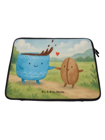 Mr. & Mrs. Panda Laptophülle Kaffee Bohne Design ohne Spruch in Weiß