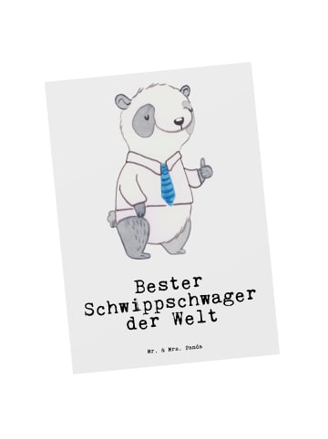 Mr. & Mrs. Panda Postkarte Panda Bester Schwippschwager der Welt... in Weiß