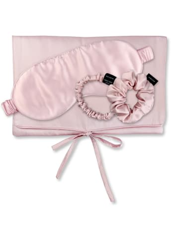 Ailoria TRAVEL SET HAIR tasche, schlafmaske, scrunchie s & scrunchie m in rosa