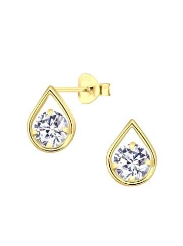 Alexander York Ohrstecker TEAR DROP ZIRKONIA in Gold aus 925 Sterling Silber, 2-tlg.