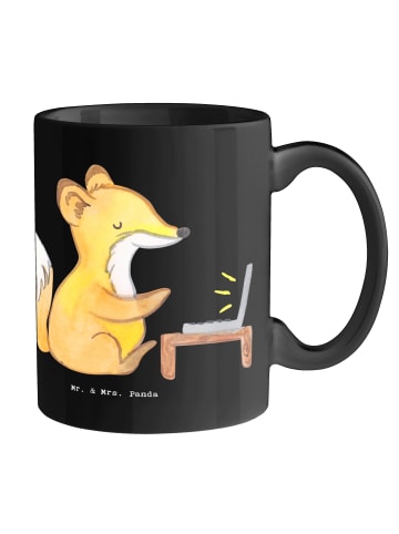 Mr. & Mrs. Panda Kaffeetasse Programmierer Herz mit Spruch in Schwarz