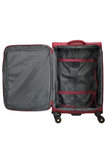 D&N Travel Line 9704 - 4-Rollen-Trolley M 68 cm erw. (dark red) in dark red