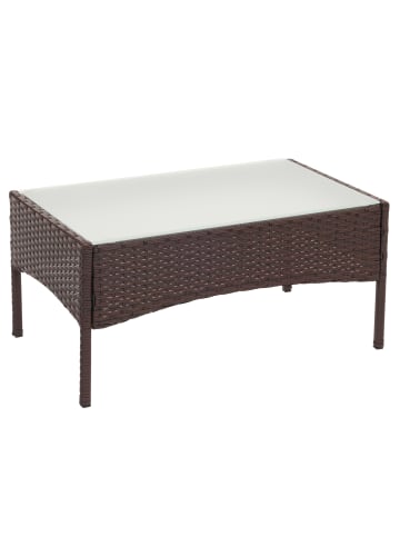 MCW Gartentisch Hamar, mit Glasplatte, Braun-meliert