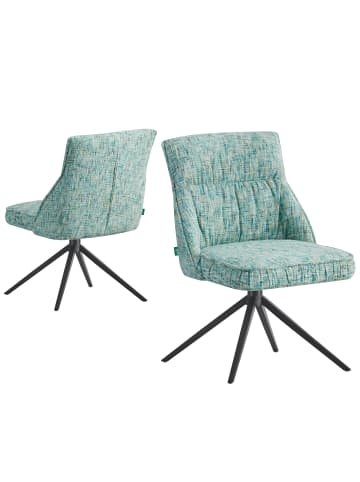 DUBI Möbel 2er-Set: Drehstuhl THOMAS-ZARA in Türkis - (B)49 x (H)84 x  (T)62 cm