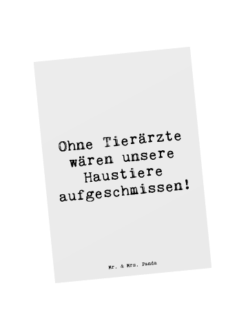 Mr. & Mrs. Panda Postkarte Spruch Tierarzt Helden mit Spruch in Weiß