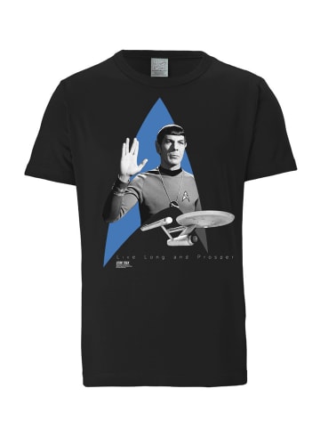 Logoshirt T-Shirt Star Trek - Spock, Logo, USS Enterprise in schwarz