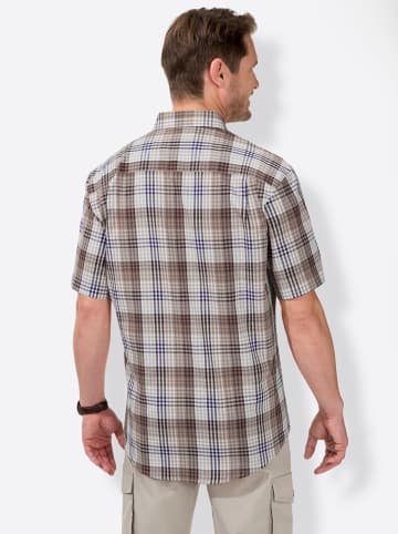 WITT WEIDEN Kurzarm-Hemd in braun-kariert