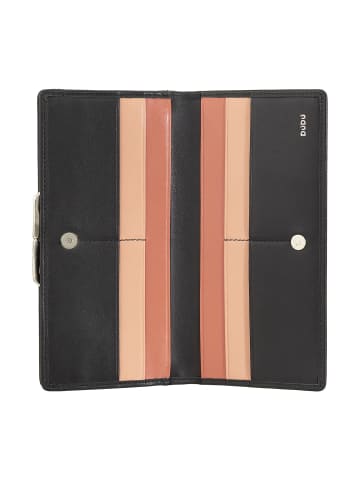 DuDu Chiloé Geldbörse RFID Schutz Leder 19.5 cm in schwarz rose