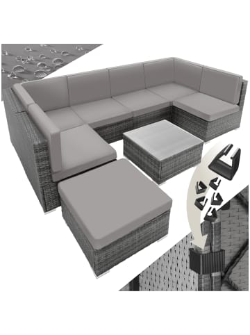 tectake Rattan Lounge Venedig - wetterfestes Gartenmöbelset