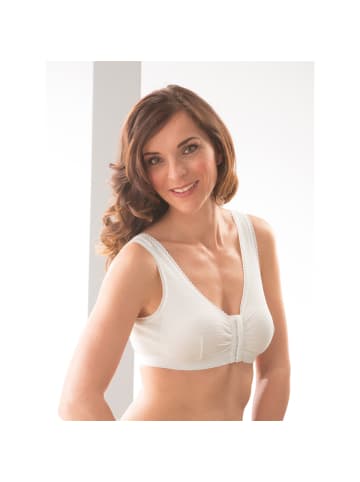MedoVital Baumwolle Vorderverschluss-BH ohne Bügel 2er-Pack in weiß