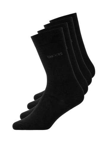 SNOCKS Business Socken aus Bio-Baumwolle 4 Paar in Schwarz