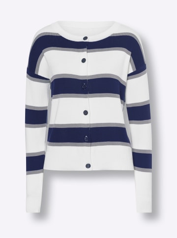 Heine Strickjacke in ecru-marine-gestreift