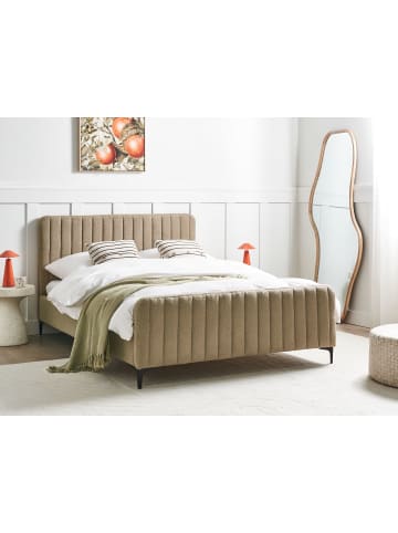 Beliani 2-tlg Doppelbett LUNAN in Beige/Schwarz