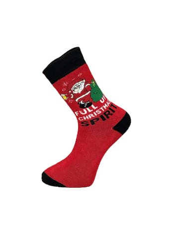 Yuhu Herren Weihnachtssocken 2er Set mit Weihnachtsmotiv in Rot