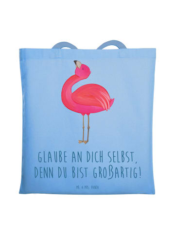 Mr. & Mrs. Panda Einkaufstasche Selbstvertrauen stärken mit Spruch in Sky Blue