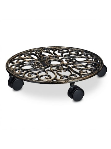 relaxdays 2 x Pflanzenroller in Bronze - (H)7,5 x Ø34 cm