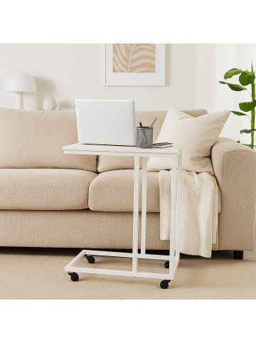 relaxdays Beistelltisch in Weiß - (B)60 x (H)79 x (T)30 cm
