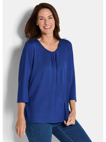 GOLDNER Viskose-Oberteil mit Halbarm in royalblau