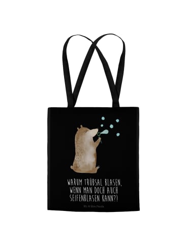 Mr. & Mrs. Panda Schultasche Bär Seifenblasen mit Spruch in Schwarz
