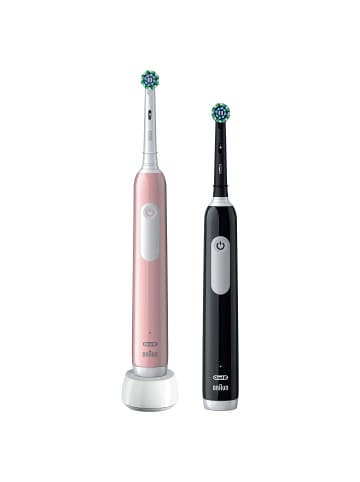 Oral-B Elektrische Zahnbürste "Pro 1 + 2. Handstück" in Schwarz/Pink