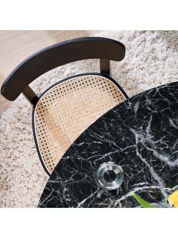 home24 Esstisch Vernet in Marmor Schwarz Dekor