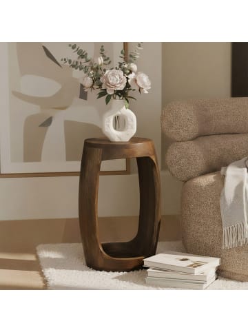 FineBuy Beistelltisch in Braun / Mango / 30x30x45