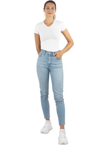 Janice 4 x Figurbetontes T-Shirt mit V-Ausschnitt Siena in Weiß