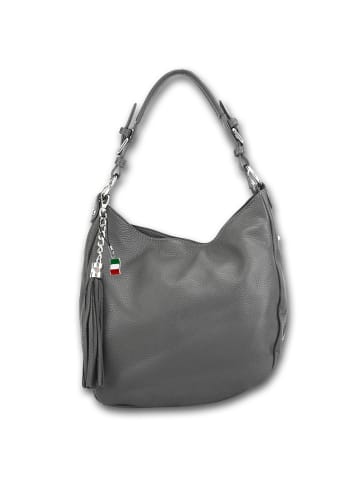 Florence Leder Schultertasche, Shopper Florence Tasche grau ca. 30cm