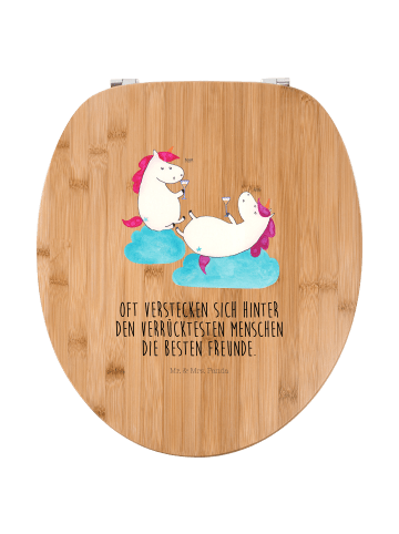 Mr. & Mrs. Panda Toilettendeckel Einhorn Sekt mit Spruch in Braun