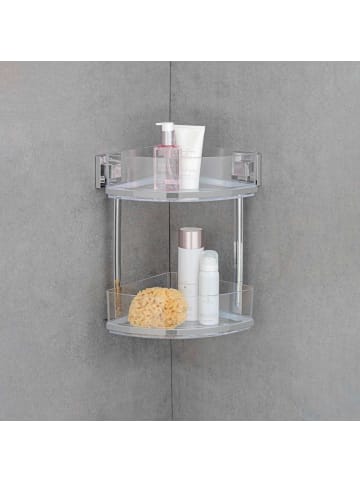 Wenko Eckbadezimmer QUADRO, Vacuum-Loc, 2 Ebenen in Transparent, (B) 20 x (H) 33 cm