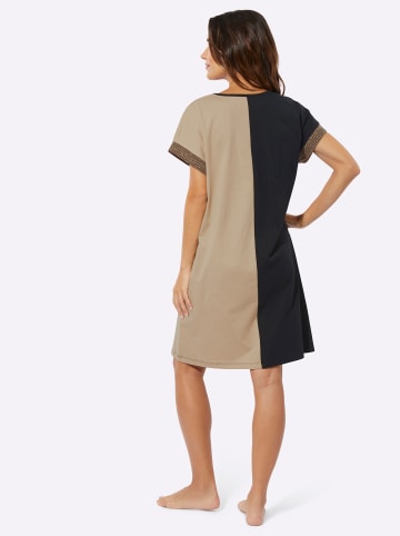 Sieh an! Nachthemd in schwarz-beige