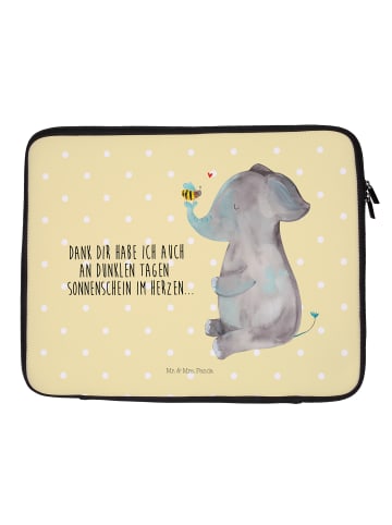 Mr. & Mrs. Panda Hülle Laptop Elefant Biene mit Spruch in Gelb Pastell