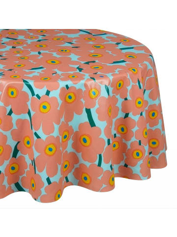 Butlers Wachstischdecke WATERPROOF Blumen in Grün, Orange