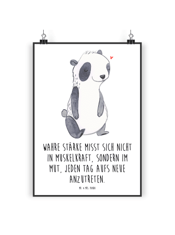 Mr. & Mrs. Panda Wandbild Panda Muskelatrophie mit Spruch in Weiß