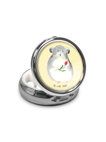 Mr. & Mrs. Panda Tablettenbox Chinchilla Blume ohne Spruch in Gelb Pastell