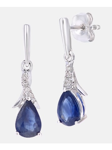 Diamant L'éternel Ohrringe aus 375 Weißgold mit 1.08 Karat Diamant mit Saphir