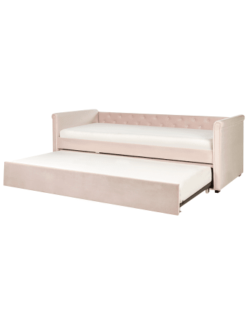 Beliani Kinderbett LIBOURNE in Rosa - (W) 102 x (H) 75 x (L) 220 cm