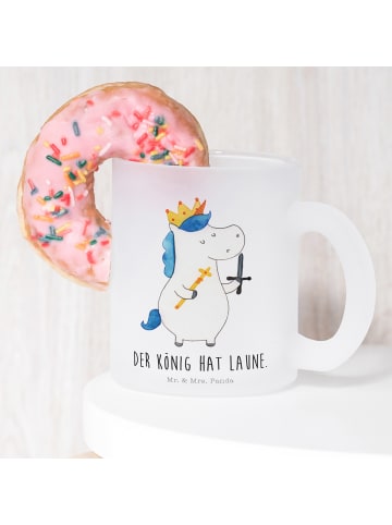 Mr. & Mrs. Panda Kaffeebecher Einhorn König mit Schwert mit Spruch in Transparent