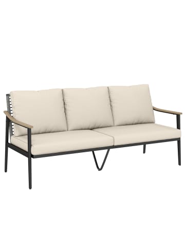 Outsunny 3-Sitzer Rattansofa in Khaki 176L x 75B x 78H cm