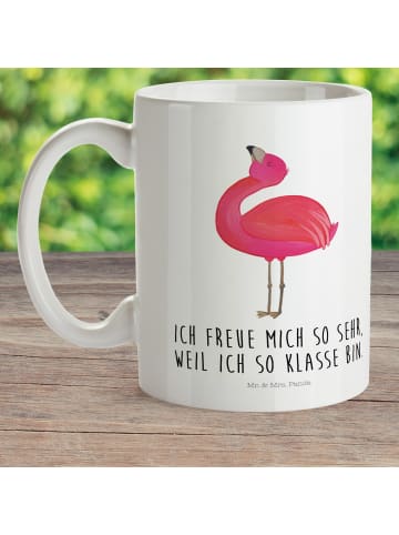 Mr. & Mrs. Panda Kindertasse Flamingo Stolz mit Spruch in Weiß