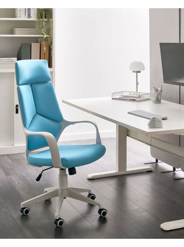 Beliani Bürostuhl DELIGHT II in Blau/Weiß - (W) 64 x (H) 116 x (L) 64 cm