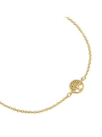 Lulu & Jane Armband Lebensbaum aus Messing mit Zirkonia in gelbgold