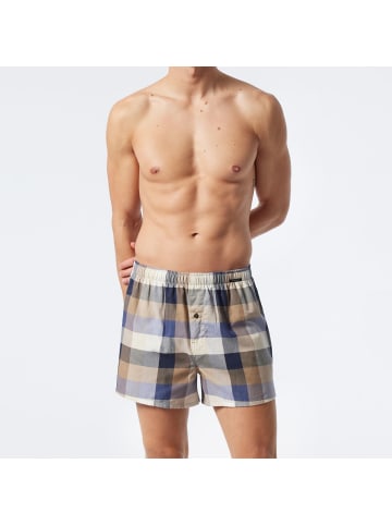 Schiesser Webboxershorts 2er Pack in Navy-Blau Kariert