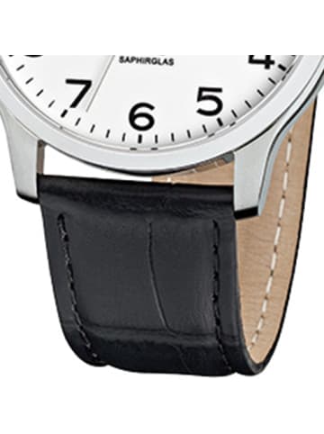 Regent Analog-Armbanduhr Regent Lederarmband schwarz mittel (ca. 39mm)