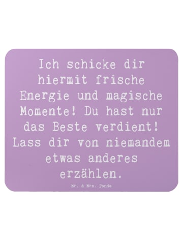 Mr. & Mrs. Panda Mousepad Spruch Freude und Energie mit Spruch in Lavendeltraum