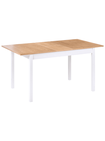 Beliani Esszimmertisch HOUSTON in Weiß/Braun - (W) 90 x (H) 76 x (L) 120 cm